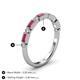 4 - kelli Baguette Rhodolite Garnet and Round Lab Grown Diamond Milgrain 11 Stone Wedding Band 