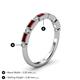 4 - kelli Baguette Red Garnet and Round Lab Grown Diamond Milgrain 11 Stone Wedding Band 