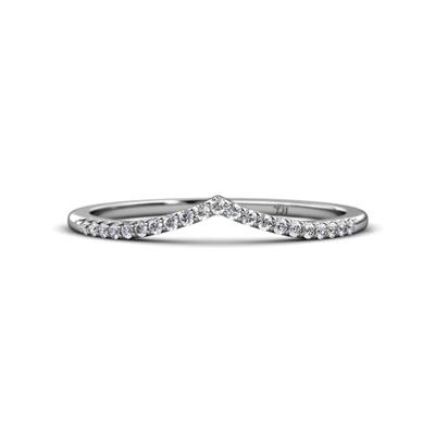 Nera Round Lab Grown Diamond Accent V Wrap Around Wedding Band