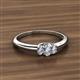 2 - Louisa 6x4 mm Oval Cut Diamond Trellis Three Stone Engagement Ring 