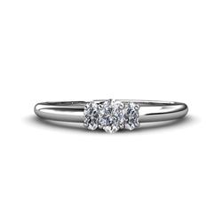 Louisa x Oval Cut Diamond Trellis Three Stone Engagement Ring Oval Cut x Diamond ctw Trellis Three Stone Engagement Ring Platinum