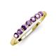 5 - Vivian 3.00 mm Amethyst 7 Stone Wedding Band 