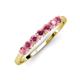 5 - Vivian 3.00 mm Rhodolite Garnet 7 Stone Wedding Band 