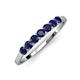 5 - Vivian 3.00 mm Blue Sapphire 7 Stone Wedding Band 