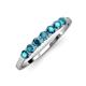 5 - Vivian 3.00 mm Blue Diamond 7 Stone Wedding Band 