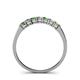 4 - Vivian 3.00 mm Green Garnet and Diamond 7 Stone Wedding Band 