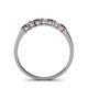 4 - Vivian 3.00 mm Red Garnet and Diamond 7 Stone Wedding Band 