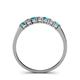 4 - Vivian 3.00 mm Blue Diamond and Diamond 7 Stone Wedding Band 