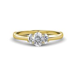 Gemma x Oval Cut Diamond Trellis Three Stone Engagement Ring Oval Cut x Diamond ctw Trellis Three Stone Engagement Ring K Yellow Gold