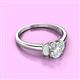 2 - Gemma 7x5 mm Oval Cut Lab Grown Diamond and Opal Trellis Three Stone Engagement Ring 