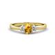 1 - Gemma 7x5 mm Oval Cut Citrine and Lab Grown Diamond Trellis Three Stone Engagement Ring 