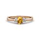 1 - Gemma 7x5 mm Oval Cut Citrine and Lab Grown Diamond Trellis Three Stone Engagement Ring 