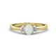 1 - Gemma 7x5 mm Oval Cut Opal and Lab Grown Diamond Trellis Three Stone Engagement Ring 