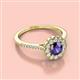 2 - Caline Desire Round Iolite and Diamond Floral Halo Engagement Ring 