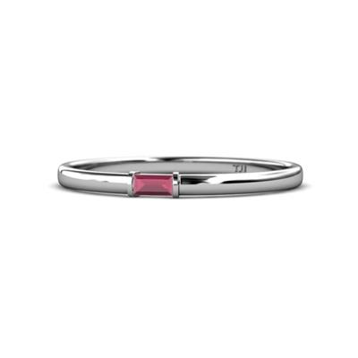 Riley Bold x Baguette Rhodolite Garnet Minimalist Solitaire Promise Ring