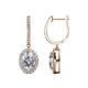 1 - Ilona Oval Cut Diamond Halo Dangling Earrings 
