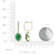 3 - Ilona Oval Cut Emerald and Diamond Halo Dangling Earrings 