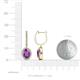 3 - Ilona Oval Cut Amethyst and Diamond Halo Dangling Earrings 