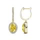 1 - Ilona Oval Cut Yellow Sapphire and Diamond Halo Dangling Earrings 