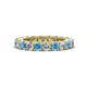 1 - Ellen 3.00 mm Blue Topaz and Diamond Eternity Band 