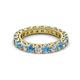 2 - Ellen 3.00 mm Blue Topaz and Diamond Eternity Band 