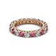 2 - Ellen 3.00 mm Rhodolite Garnet and Diamond Eternity Band 