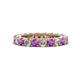 1 - Ellen 3.00 mm Amethyst and Diamond Eternity Band 