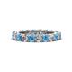 1 - Ellen 3.00 mm Blue Topaz and Diamond Eternity Band 