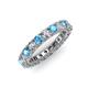 3 - Ellen 3.00 mm Blue Topaz and Diamond Eternity Band 