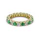 2 - Ellen 3.00 mm Emerald and Diamond Eternity Band 