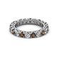 2 - Ellen 3.00 mm Smoky Quartz and Diamond Eternity Band 