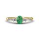 1 - Arista Classic Oval Cut Emerald and Round Diamond Three Stone Engagement Ring 