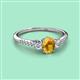 2 - Arista Classic Oval Cut Citrine and Round Diamond Three Stone Engagement Ring 