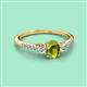 2 - Arista Classic Oval Cut Peridot and Round Diamond Three Stone Engagement Ring 