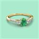 2 - Arista Classic Oval Cut Emerald and Round Diamond Three Stone Engagement Ring 