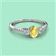 2 - Arista Classic Oval Cut Yellow Sapphire and Round Diamond Three Stone Engagement Ring 