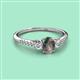 2 - Arista Classic Oval Cut Created Alexandrite and Round Lab Diamond Three Stone Engagement Ring 
