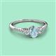 2 - Arista Classic Oval Cut Aquamarine and Round Diamond Three Stone Engagement Ring 