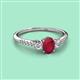 2 - Arista Classic Oval Cut Ruby and Round Diamond Three Stone Engagement Ring 
