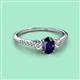 2 - Arista Classic Oval Cut Blue Sapphire and Round Diamond Three Stone Engagement Ring 