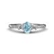 1 - Arista Classic Oval Cut Aquamarine and Round Diamond Three Stone Engagement Ring 