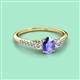 2 - Arista Classic Oval Cut Tanzanite and Round Diamond Three Stone Engagement Ring 