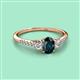 2 - Arista Classic Oval Cut London Blue Topaz and Round Diamond Three Stone Engagement Ring 