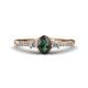 1 - Arista Classic Oval Cut Created Alexandrite and Round Lab Diamond Three Stone Engagement Ring 