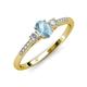 3 - Arista Classic Oval Cut Aquamarine and Round Diamond Three Stone Engagement Ring 