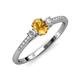 3 - Arista Classic Oval Cut Citrine and Round Diamond Three Stone Engagement Ring 