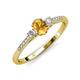 3 - Arista Classic Oval Cut Citrine and Round Diamond Three Stone Engagement Ring 