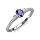 3 - Arista Classic Oval Cut Iolite and Round Diamond Three Stone Engagement Ring 