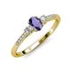 3 - Arista Classic Oval Cut Iolite and Round Diamond Three Stone Engagement Ring 