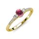 3 - Arista Classic Oval Cut Rhodolite Garnet and Round Diamond Three Stone Engagement Ring 